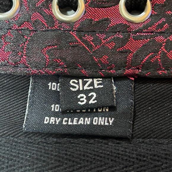 Goth Coquette Bustier Lace Up Corset 32 Blk Red Steampunk Victorian Style Witchy - Picture 7 of 10